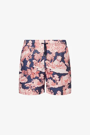 DEREK ROSE Mens Maui Graphic-Pattern Swim Shorts S