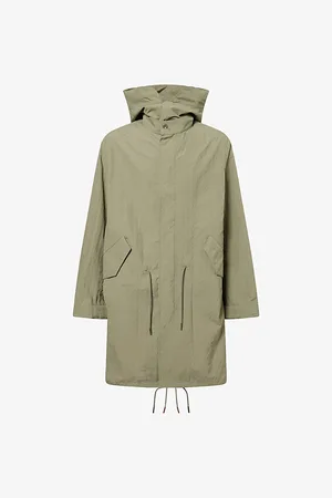 Givenchy Mens Textured-Monogram Fishtail Nylon Parka Jacket 36