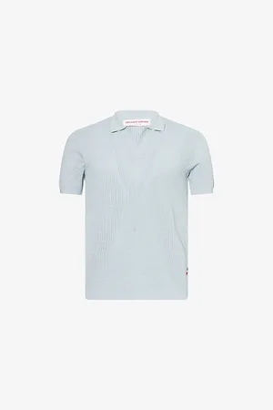 Orlebar Brown Mens Roddy Open Mesh-Stitch Woven Polo Shirt Xs