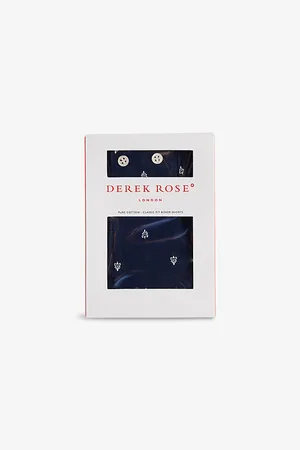 DEREK ROSE Mens Printed Mid-Rise Cotton-Poplin Boxer Shorts S