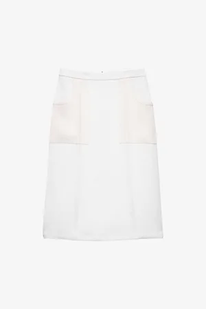 Prada Womens Sablè Compact Woven Knee-Length Skirt 8