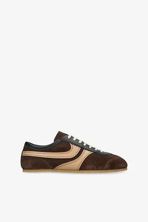 DRIES VAN NOTEN Mens Dustin Stripe Suede Low-Top Trainers Eur 36 / 3 Uk Women
