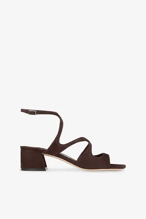 Jimmy Choo Womens Azilia 45 Suede Heeled Sandals Eur 37 / 4 Uk Women