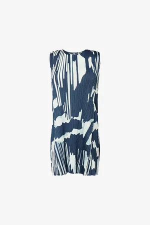 PLEATS PLEASE ISSEY MIYAKE Womens Refraction Abstract-Print Pleated Knitted Tunic Top 3