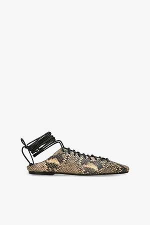 DRIES VAN NOTEN Womens Sabot Lace-Up Leather Flats Eur 37.5 / 4.5 Uk Women