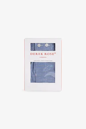 DEREK ROSE Mens Barker 39 Houndstooth-Print Cotton-Jersey Boxers S