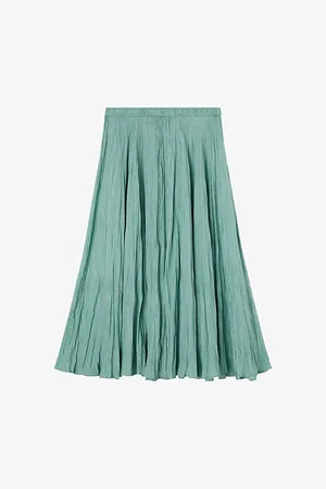 Joseph Womens Sully Crinkled Silk Midi Skirt 6