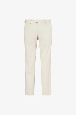 Oscar Jacobson Mens Dandy Tapered Cotton Trousers 30