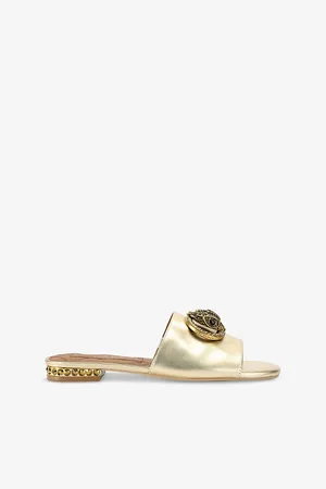 Kurt Geiger Womens Chelsea Metallic-Leather Flat Sandals Eur 36 / 3 Uk Women