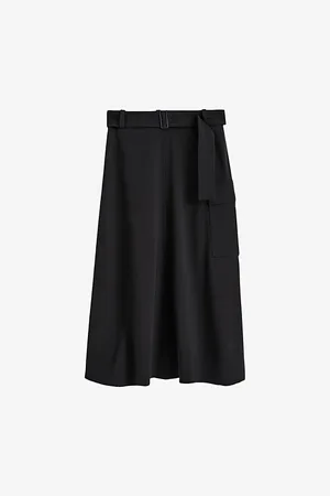 Joseph Womens Pernette Fluid Wool-Blend Midi Skirt 8