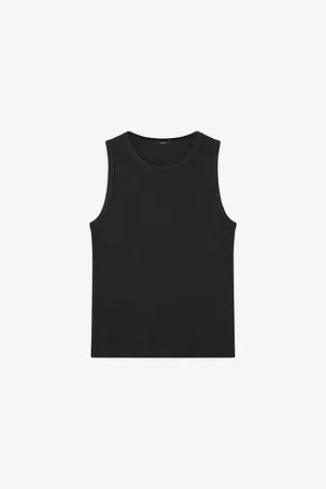 Joseph Womens The Jersey Rib Round-Neck Stretch-Cotton Tank Top L