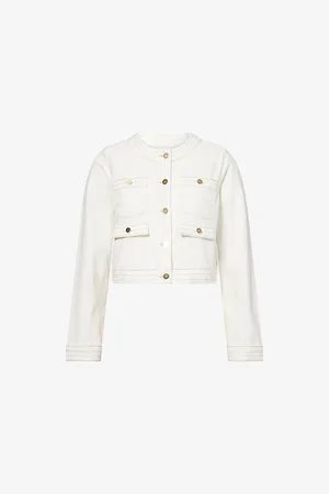 Paige Womens Kiya Round-Neck Denim Jacket Xs