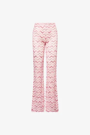 Missoni Womens Chevron-Pattern Straight-Leg Mid-Rise Woven Trousers 6