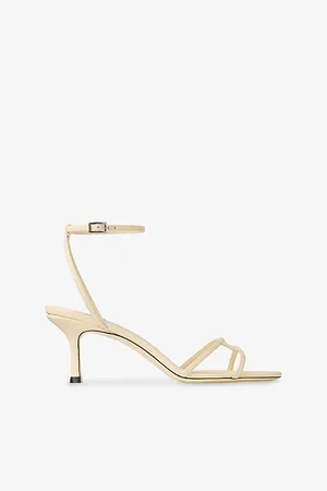 Jimmy Choo Womens Leo 65 Leather Heeled Sandals Eur 37 / 4 Uk Women