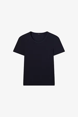Joseph Womens The Jersey Rib Round-Neck Stretch-Cotton T-Shirt L