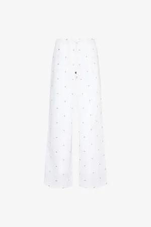 The Attico Womens Monogram Straight-Leg Cotton-Blend Trousers 6
