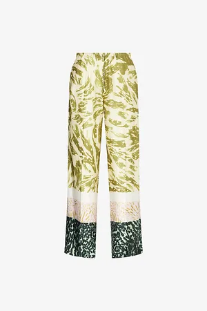DRIES VAN NOTEN Womens Abstract-Print Wide-Leg Woven Trousers 8