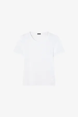 Joseph Womens The Jersey Rib Round-Neck Stretch-Cotton T-Shirt L