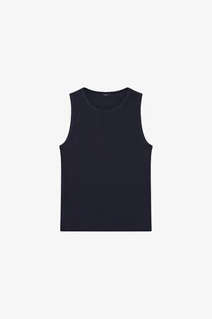 Joseph Womens The Jersey Rib Round-Neck Stretch-Cotton Tank Top L