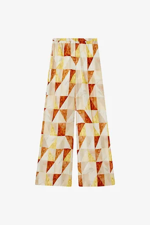 Joseph Womens Thoresby Marble-Print Silk Trousers 6
