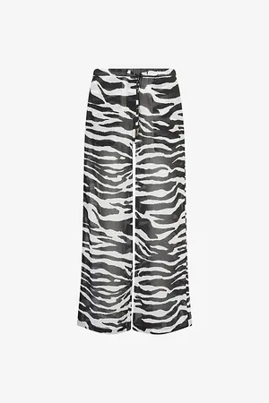The Attico Womens Zebra Drawstring Cotton-Poplin Trousers 6