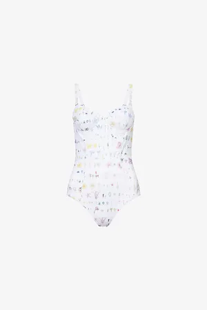 Erdem Womens Botanical Balconette Swimsuit S