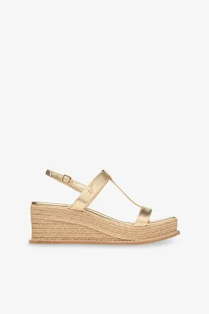 Jimmy Choo Womens Theia 60 Metallic-Leather Wedge Heeled Sandals Eur 36.5 / 3.5 Uk Women