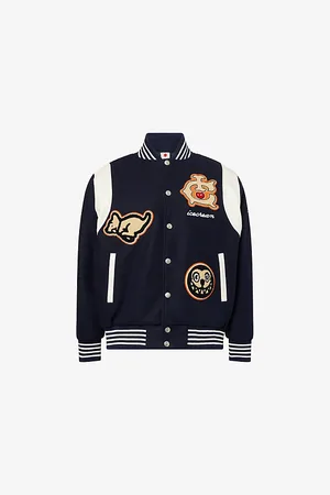 ICECREAM Mens Collegiate Patch Brushed-Fleece Varsity Jacket S