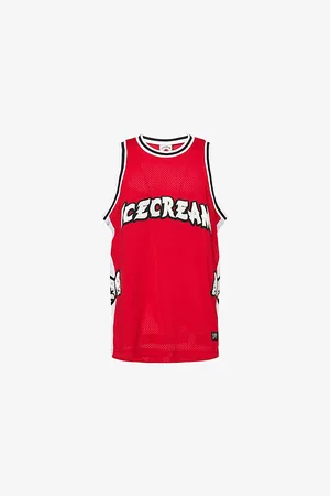 ICECREAM Mens Logo-Embroidery Basketball Mesh Vest S