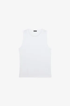 Joseph Womens The Jersey Rib Round-Neck Stretch-Cotton Tank Top L