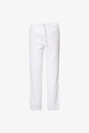 Frescobol Carioca Mens Oscar Tapered-Leg Linen and Cotton-Blend Chino Trousers 28