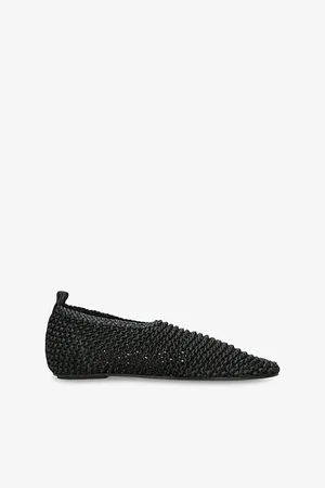 Totême Womens Woven-Texture Leather Ballet Flats Eur 36 / 3 Uk Women