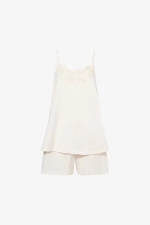 Hanro Womens Floral-Embroidered Cotton Short Pyjamas Xs
