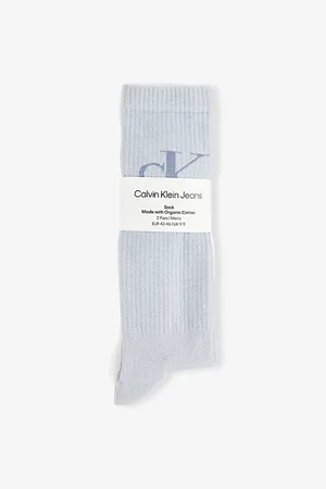 Calvin Klein Mens Monogram Two-Pack Cotton-Blend Socks 5.5-8