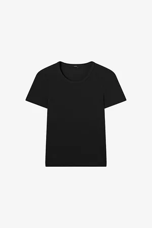 Joseph Womens The Jersey Rib Round-Neck Stretch-Cotton T-Shirt L