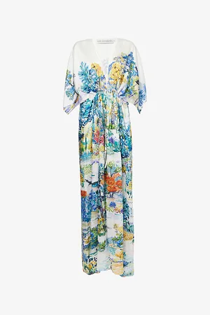 Mary Katrantzou Womens Taormina Floral Woven Kaftan Dress S