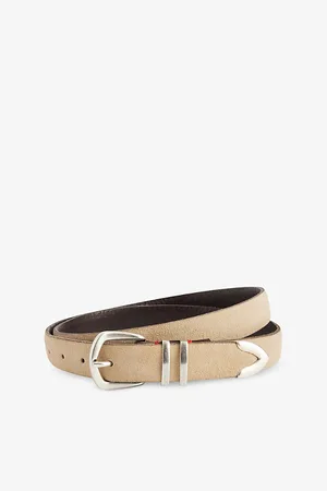 ELEVENTY Mens Round-Buckle Suede Belt 34