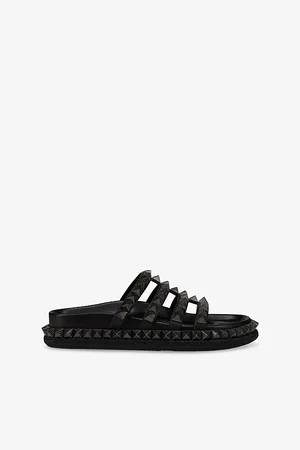 Christian Louboutin Womens Pyra Hallulula Waxed-Leather Flat Sandals Eur 36 / 3 Uk Women