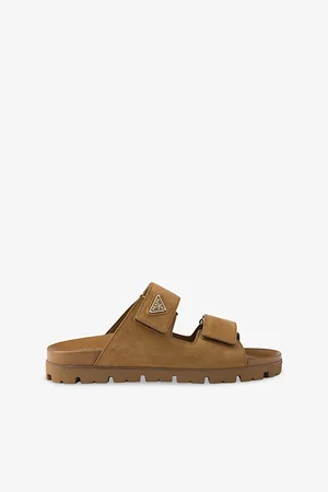 Prada Mens Logo-Embellished Suede Sandals Eur 42 / 8 Uk Men