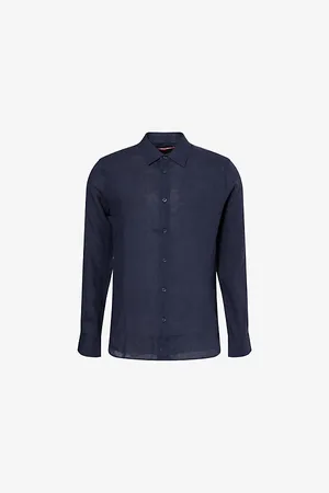 Orlebar Brown Mens Justin Relaxed-Fit Linen Shirt Xs