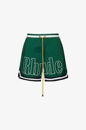 Rhude Mens Logo-Print Basketball Swim Shorts S