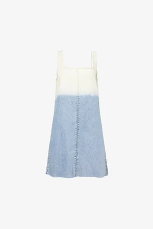 RAG&BONE Womens Jayde Square-Neck Denim-Blend Mini Dress S