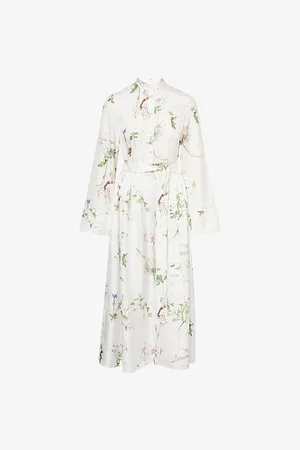 Erdem Womens Relaxed-Fit Floral Silk Midi Dress 8