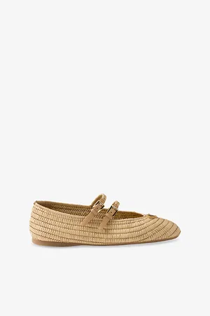 Prada Womens Crochet Leather Ballerinas Pumps Eur 37 / 4 Uk Women