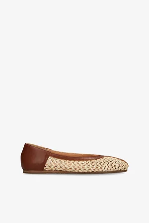 Ancient Greek Sandals Womens Aeropi Leather and Raffia Ballet Pumps Eur 36 / 3 Uk Women