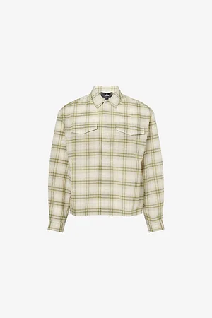 Represent Mens Sheer Flannel Check-Print Woven Shirt S