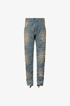 11 BY BORIS BIDJAN SABERI Mens Acid-Wash Slim-Leg Denim Jeans S