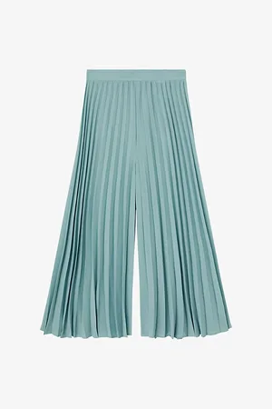 Joseph Womens Anvers Pleated Wide-Leg High-Rise Crepe Trousers 6