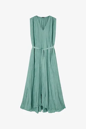 Joseph Womens Martini Crinkled-Texture Silk-Habotai Maxi Dress 6
