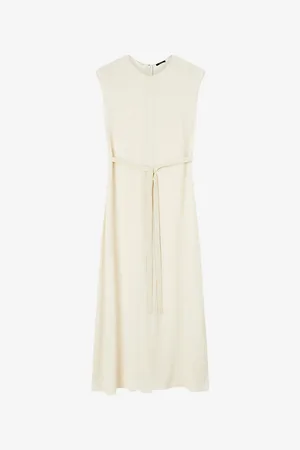 Joseph Womens Garnier Pleated-Texture Viscose and Silk-Blend Midi Dress 6